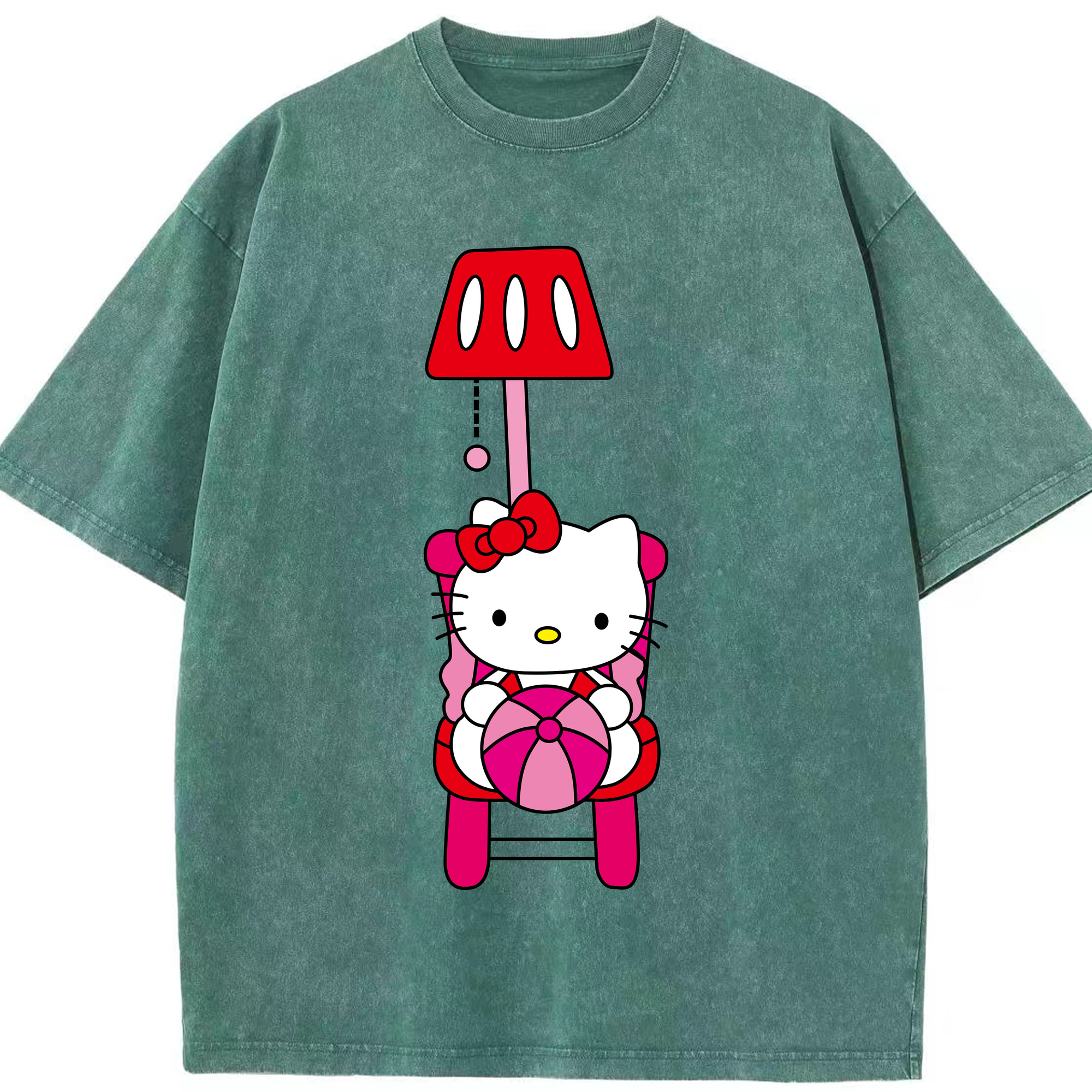 （画像用） Hello Kitty ハローキティ 綿100% ヴィンテージ風 半袖Tシャツ（フロントプリント）